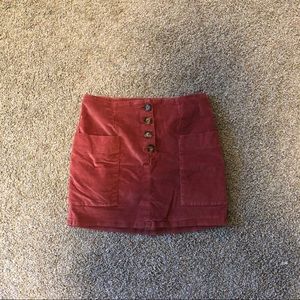 urban outfitters velvet skirt